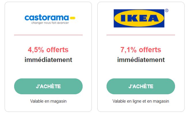 bon d'achats remisés